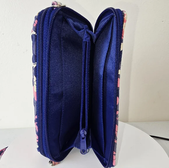Vera Bradley Wallet Floral Pink & Blue Pre-Owned - Picture 8 of 11